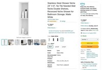 B3183  Stainless Steel Shower Niche 24 X 8 White