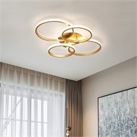 Becailyer 76W LED 4-Ring Chandelier