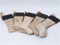 Wooden Stockings w/Chalkboard Tops
