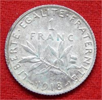 1918 France Silver Franc