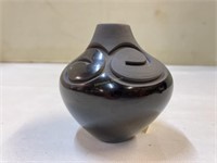 Native American Carved Black Pottery Vase