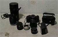 Cannon A-1 camera and lenses