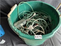 Tub of Extension Cords, Christmas Lights