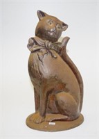 Cast iron seated cat figure doorstop