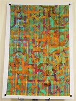 MICHAEL TRACY ABSTRACT PAINTING ON INDIA SILK
