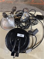 Ext. cord reel and clamp light 25' cord