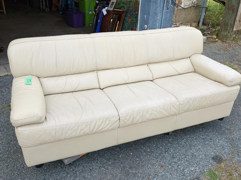 Leather Sofa, Beige Leather sofa look at pictures