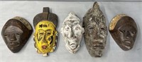 Carved Wood Masks Ethnographic Lot