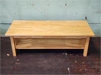 Wooden Coffee Table with Lower Shelf