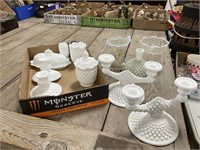 Hobnail Milk Glass and Other Glassware