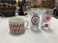 Coca Cola Cup and Illini Rose Bowl Glasses