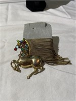 Vintage Horse Brooch