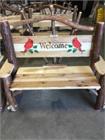 Sassafras Bench w/ Cardinal Welcome Design