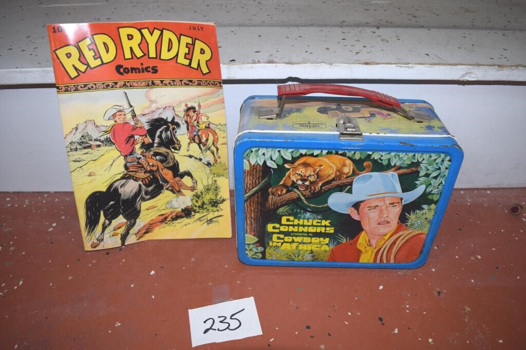 The Cowboy in Africa lunch box and comic book