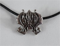 .925 Sterling Silver and Leather Necklace