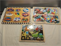 3 Wooden Childrens Puzzles