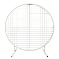 LANGXUN White Circle Mesh Decoration Arch