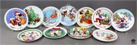 Schmid Porcelain Disney Christmas Plates 11/ pc