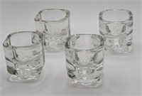 4 Italian Glass Tea Light Candle Holders