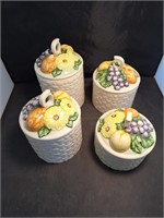 McCoy Cookie Jars Fruit Basket Design Canister Set