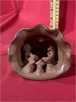 Pottery nativity scene