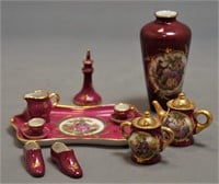 MAROON MINIATURE LIMOGES COLLECTION