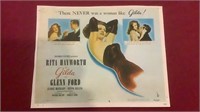 Vintage Cut Movie Poster Gilda Rita Hayworth
