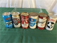 6 Antique Beer Cans