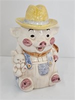 CERAMIC PIG COOKIE JAR - 12" TALL X 7" WIDE