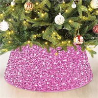 Pink Small 23.6 Inch Sparkly Christmas Tree Skirt