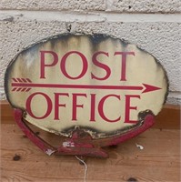 Original "Post Office" Enamel Oval Double Sided