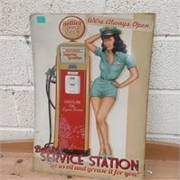 Reproduction Tin Service Station Sign