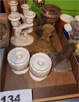 VTG. LOT VARIOUS CANDLE HOLDERS