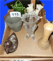FLAT OF VARIOUS GLASS & POTTERY VASES