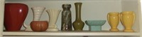 shelf misc. art pottery vases