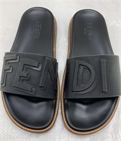 Black rubber slides size 11