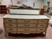 Dresser With Inlaid Top & Mirror