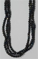 #1 Sterling Silver Onyx Faceted Bead Necklace