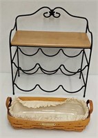 Longaberger Metal Works Wine Rack & Basket