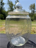Reichs Clear Glass Store Jar 13"H