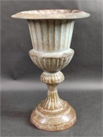 Copper Hue Metal Urn Pedestal Vase