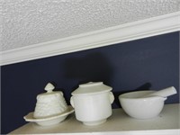 Three Pcs White Smaller Serving Dishes Over Door