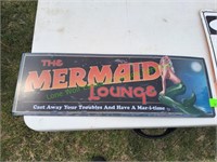 24" The Mermaid Lounge Metal Sign