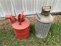 RED STANDARD OIL CAN & COLUMBIAN STEEL CAN
