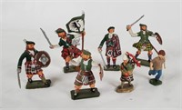 Lot Of Scottish Pvc Figures & 2 Cast Metal Figures