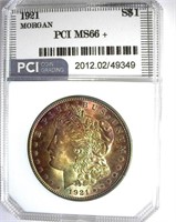 1921 Morgan PCI MS-66+ Wonderful Toning