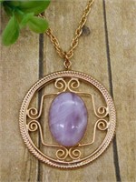 GENUINE STONE PENDANT ON CHAIN NECKLACE ROCK STONE