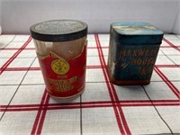 GARRETT SNUFF JAR & MAXWELL HOUSE TEA TIN
