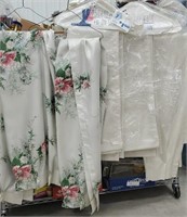 Group of retro curtains including set of 4 floral