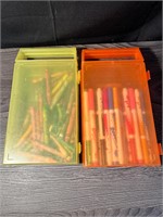Crayons & Marks W/Plastic Cases